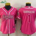 Miami Dolphins #1 Tua Tagovailoa Pink Baseball Jersey with Patch