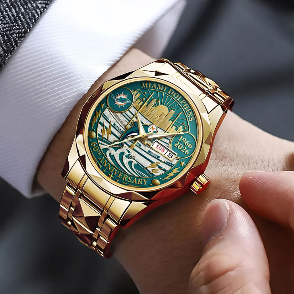 Miami Dolphins 60th Anniversary Alloy Luxury Quartz Watch - MAITM14474