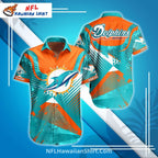Miami Dolphins Aloha Shirt – Abstract Geometric Dolphins Design