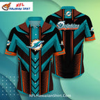 Miami Dolphins Aloha Shirt – Bold Chevron And Stripes Pattern
