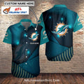 Miami Dolphins Aloha Shirt Custom Name Neon Hex Pattern