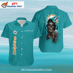 Miami Dolphins Aloha Shirt, Grim Reaper Custom Name Print