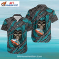 Miami Dolphins Aloha Shirt Grim Reaper Football Theme