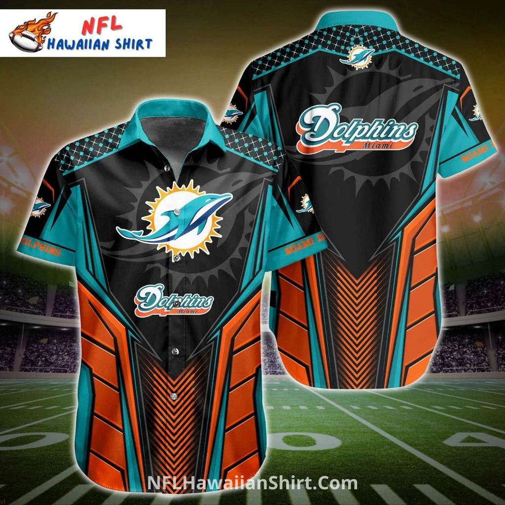 Miami Dolphins Aloha Shirt – Palm Trees And Grunge Dolphins Look
