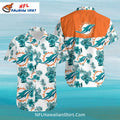Miami Dolphins Aloha Shirt Tropical Floral Design