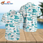 Miami Dolphins Aloha Shirt – Tropical Waves And Dolphins Design