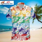 Miami Dolphins Aloha Shirt Vibrant Rainbow Floral Design