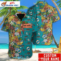 Miami Dolphins Floral Hibiscus Aloha Shirt