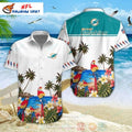 Miami Dolphins Hawaiian Shirt Beach Tropical Parrot Print