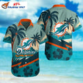 Miami Dolphins Hawaiian Shirt Retro Beach Palm Design