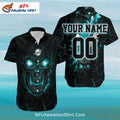 Miami Dolphins Hawaiian Shirt Skull Lightning Theme