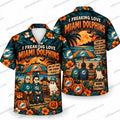 Miami Dolphins Horror Mask Ensemble Beach Bench Halloween Hawaiian Shirt