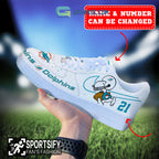 Miami Dolphins NFL Snoopy Personalized Air Force 1 Low Top Shoes