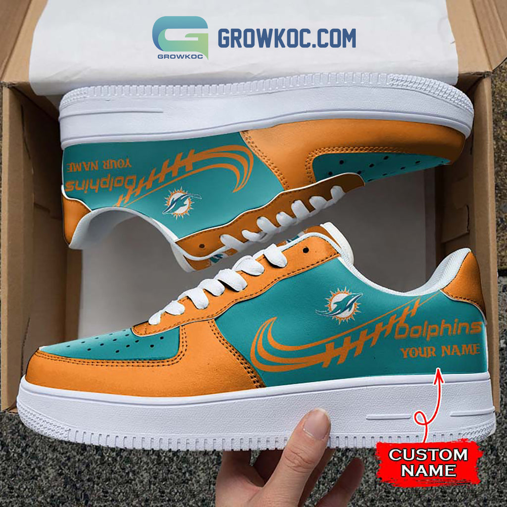 Miami Dolphins Personalized Air Force 1 Sneaker Shoes