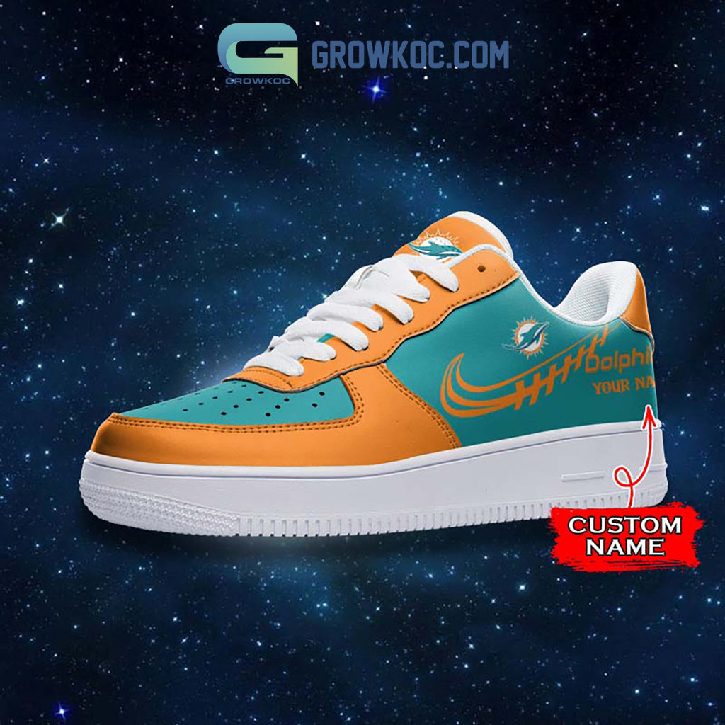 Miami Dolphins Personalized Air Force 1 Sneaker Shoes