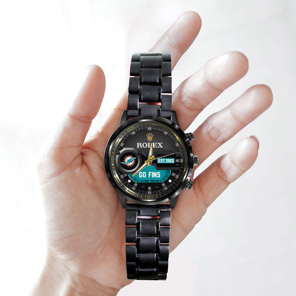 Miami Dolphins x Rolex Black Stainless Steel Watch - MAITM13214