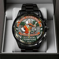 Miami Hurricanes Football 2026 Fiesta Bowl Champions Black Stainless Steel Watch - TANTN20140