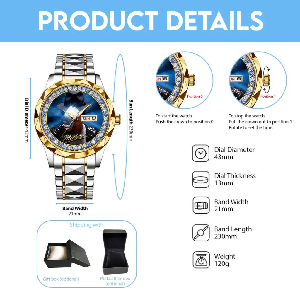 Michael Jackson Alloy Luxury Quartz Watch - HOATT20805