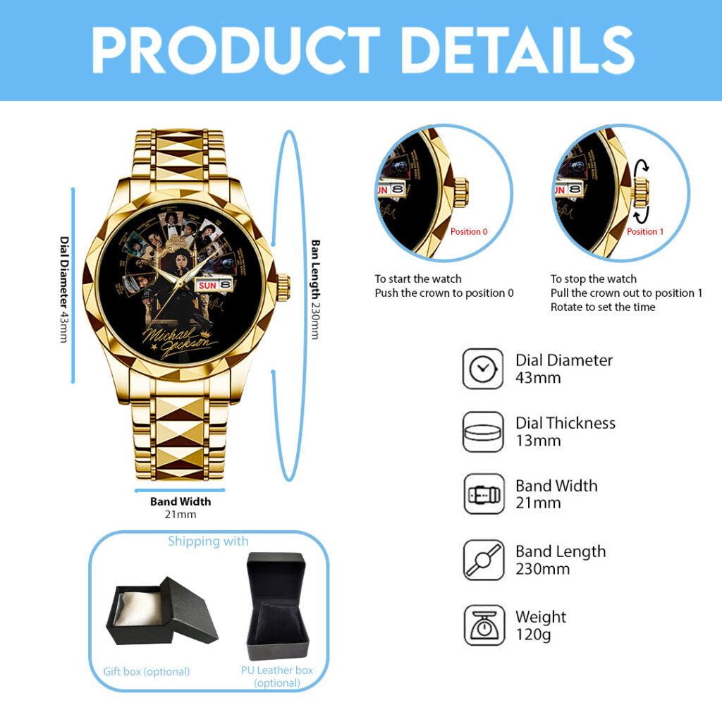 Michael Jackson Alloy Luxury Quartz Watch - TANTN22466