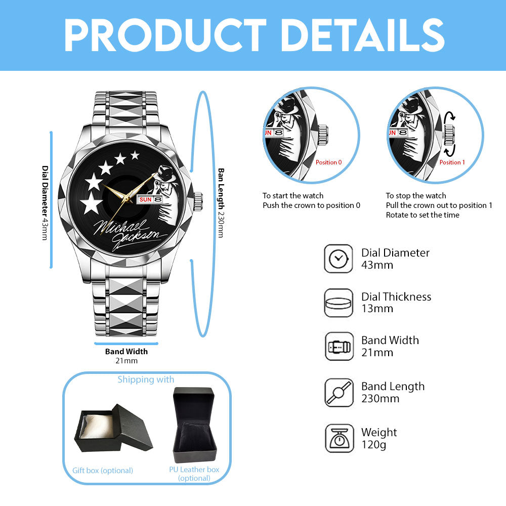 Michael Jackson Alloy Luxury Quartz Watch - TANTN24887