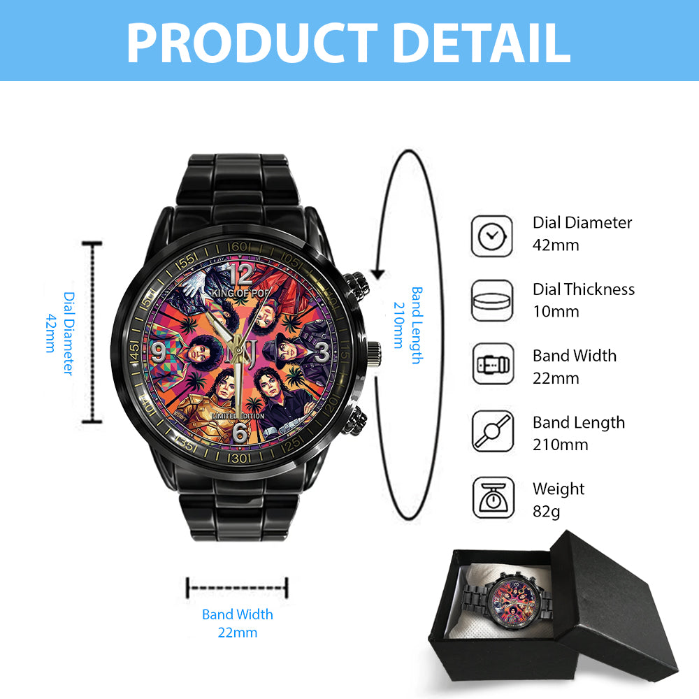 Michael Jackson Black Stainless Steel Watch - TMTHU7593
