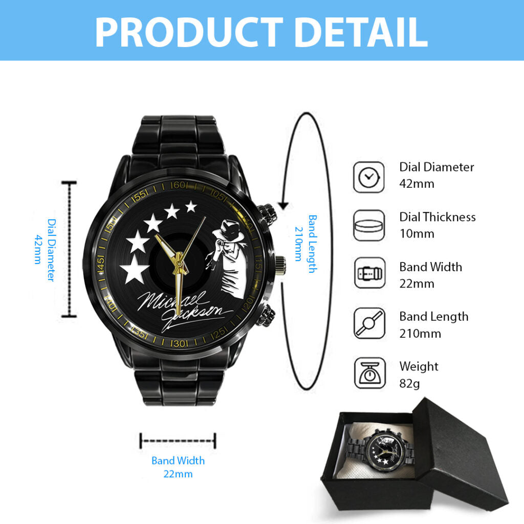 Michael Jackson Black Stainless Steel Watch - TANTN24888