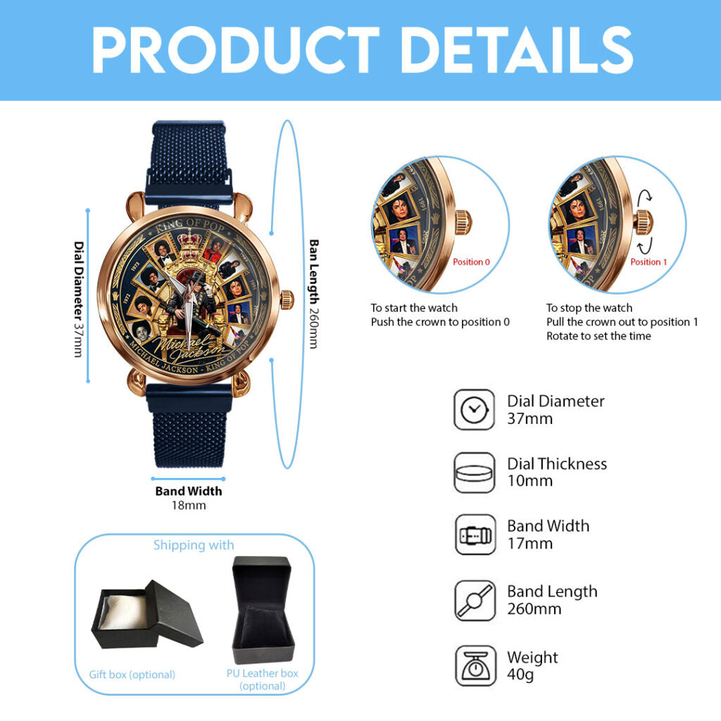 Michael Jackson Mesh Strap Quartz Watch - TMTHU6124