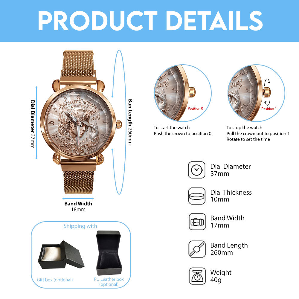Michael Jackson Mesh Strap Quartz Watch - TMTHU6786