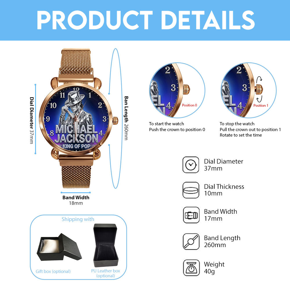 Michael Jackson Mesh Strap Quartz Watch - TMTHU7015