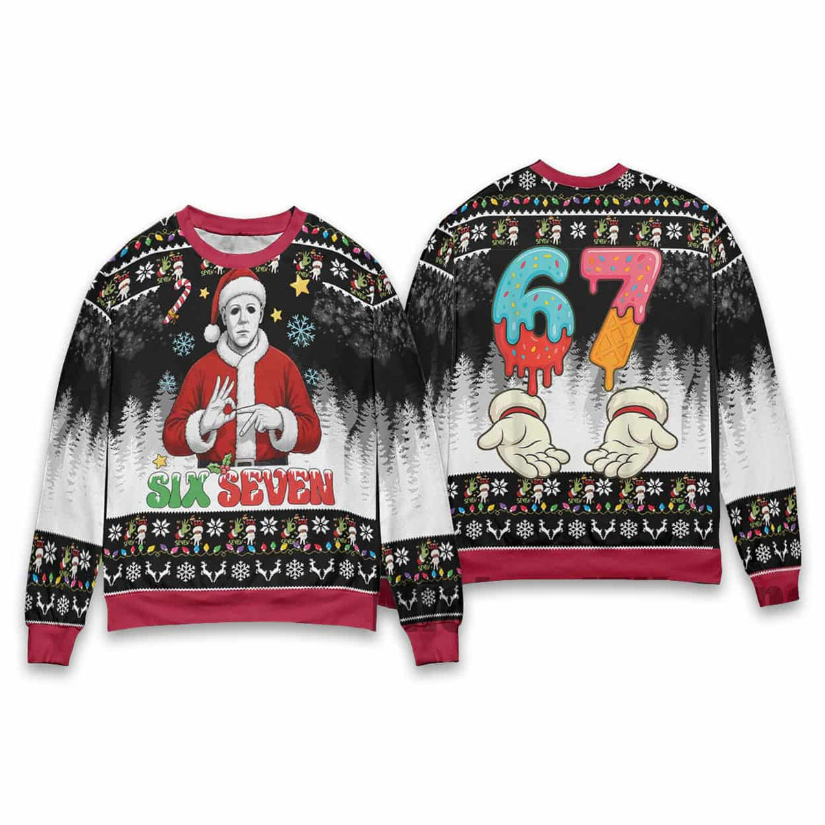 Michael Myers Six Seven Christmas Ugly Sweater