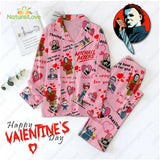 Michael Myers Valentine Day Horror Movie Pink Pajamas Set
