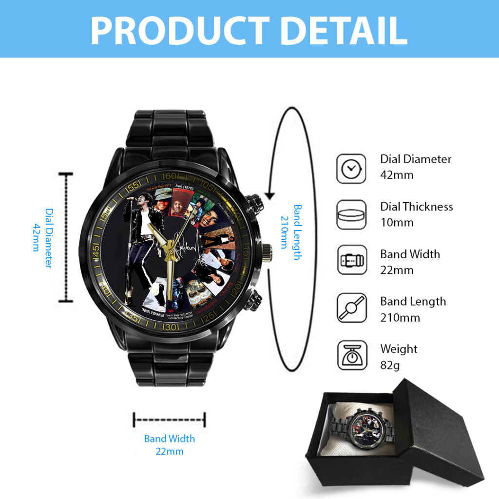 Michael Jackson Black Stainless Steel Watch - TANTN22469