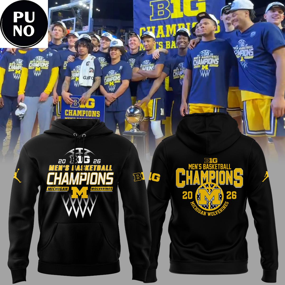 Michigan Wolverines 2026 Big Ten Men's Basketball Champions Hoodie T-Shirt
