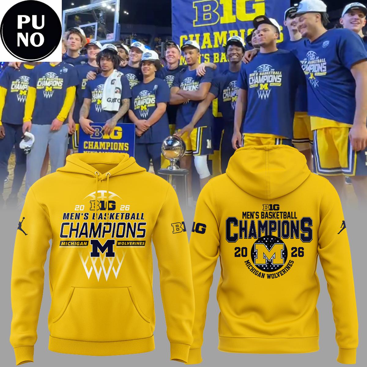 Michigan Wolverines 2026 Big Ten Men's Basketball Champions Hoodie T-Shirt