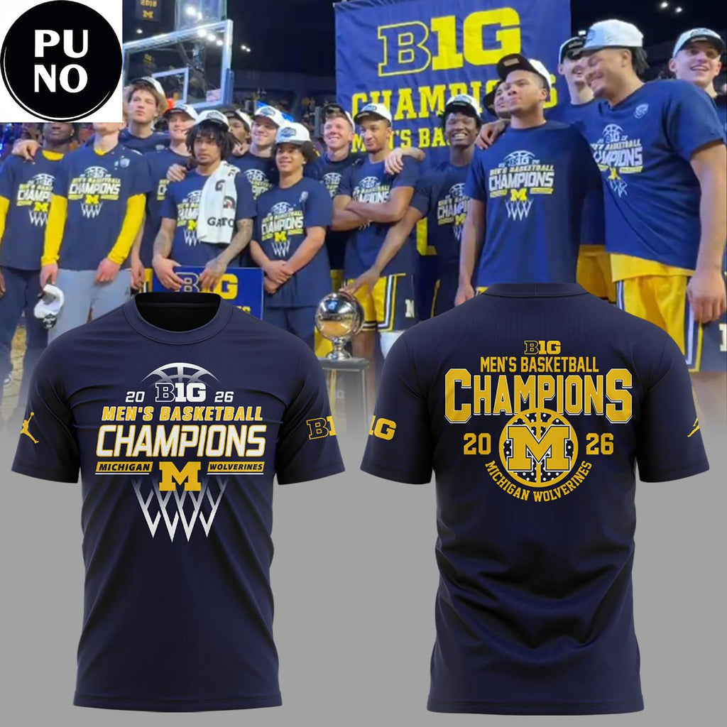 Michigan Wolverines 2026 Big Ten Men's Basketball Champions Hoodie T-Shirt