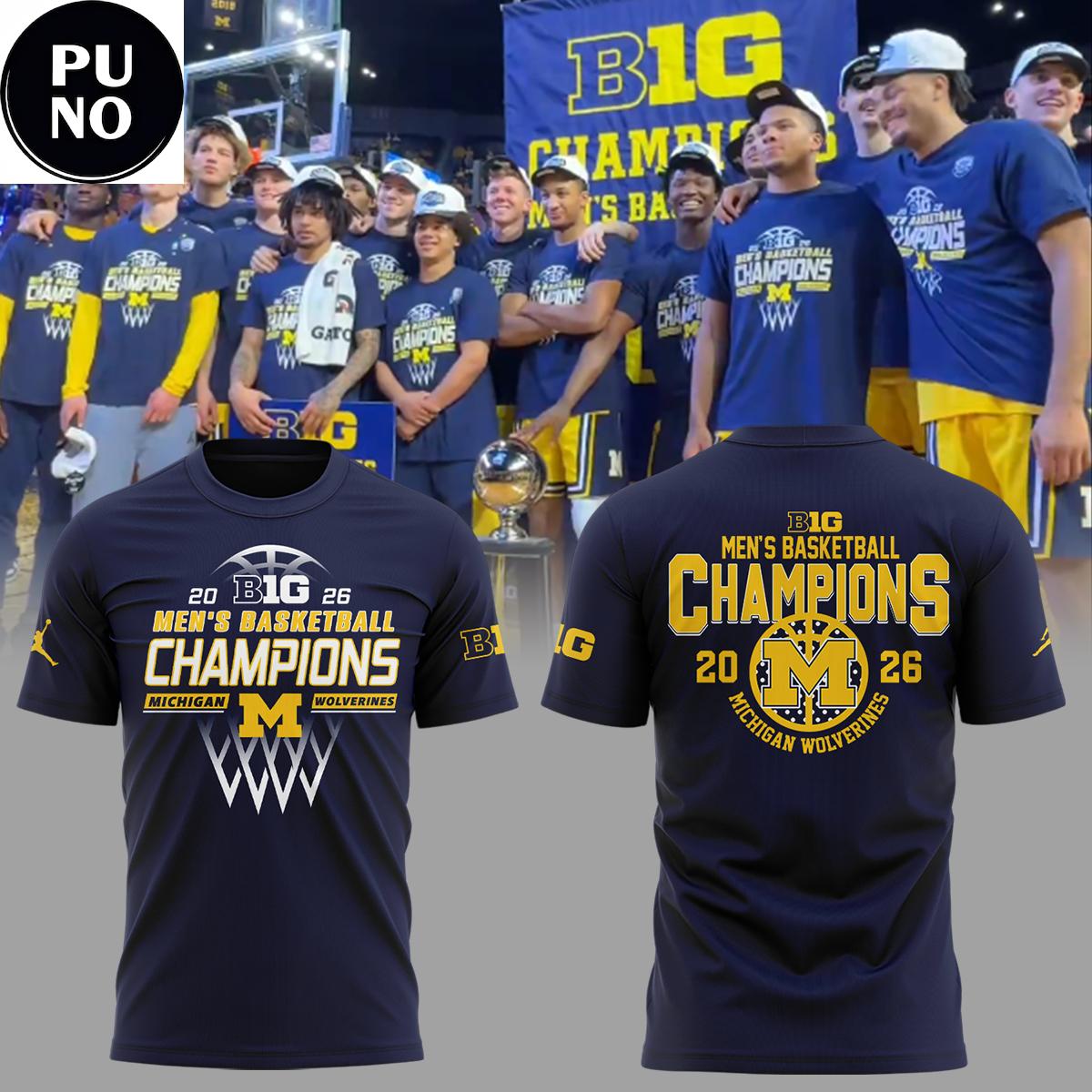 Michigan Wolverines 2026 Big Ten Men's Basketball Champions Hoodie T-Shirt