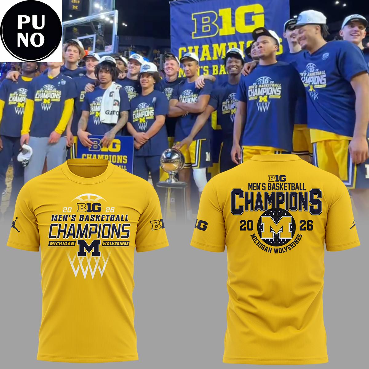 Michigan Wolverines 2026 Big Ten Men's Basketball Champions Hoodie T-Shirt