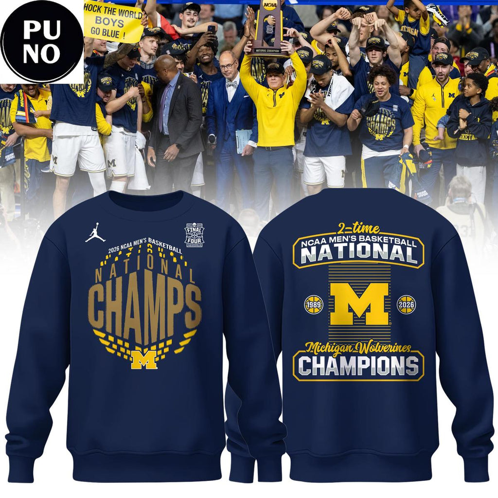 Michigan Wolverines 2026 NCAA Men's Basketball National Champions Hoodie T-Shirt