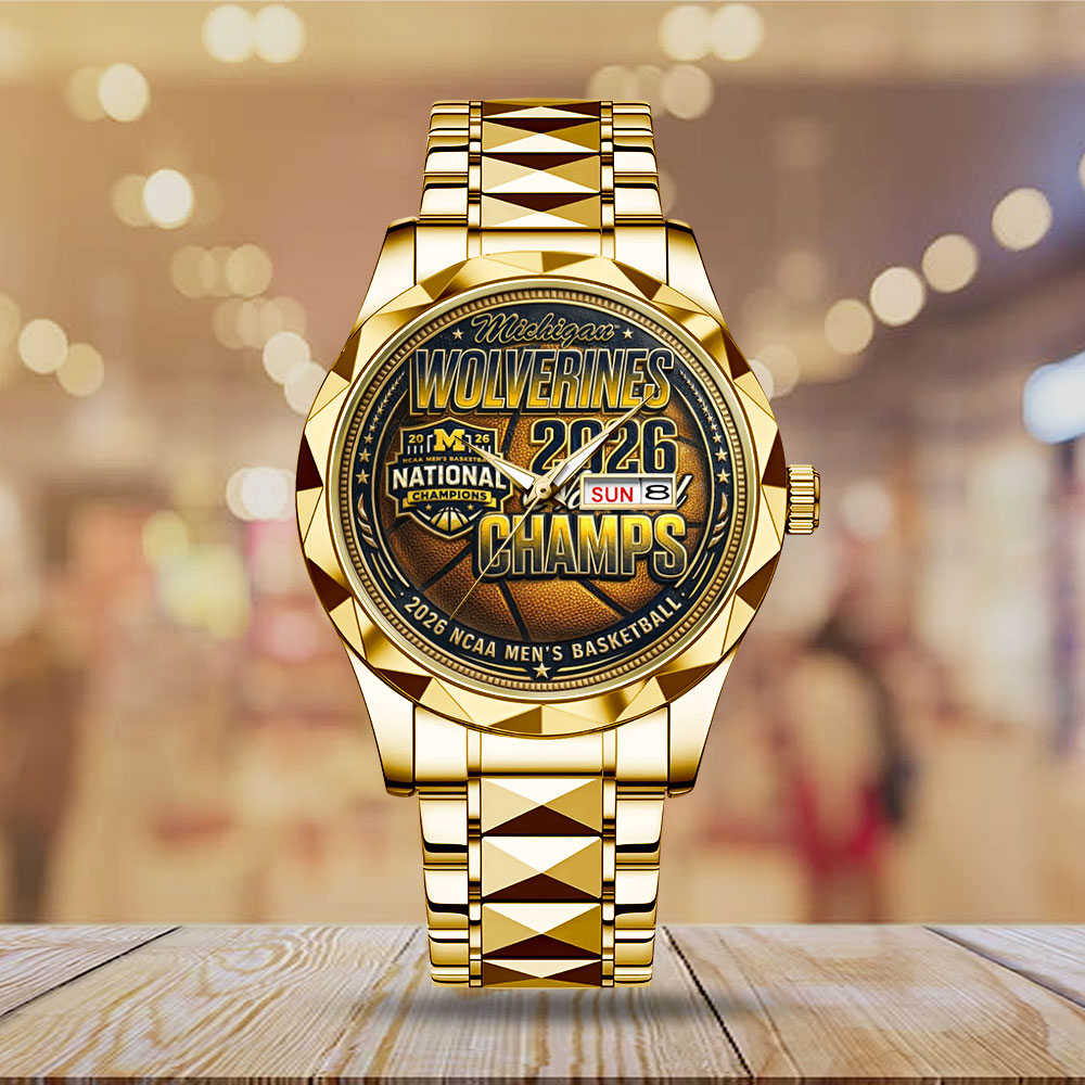 Michigan Wolverines 2026 NCAA Men’s Basketball National Champs Alloy Luxury Quartz Watch - TMTHU5026