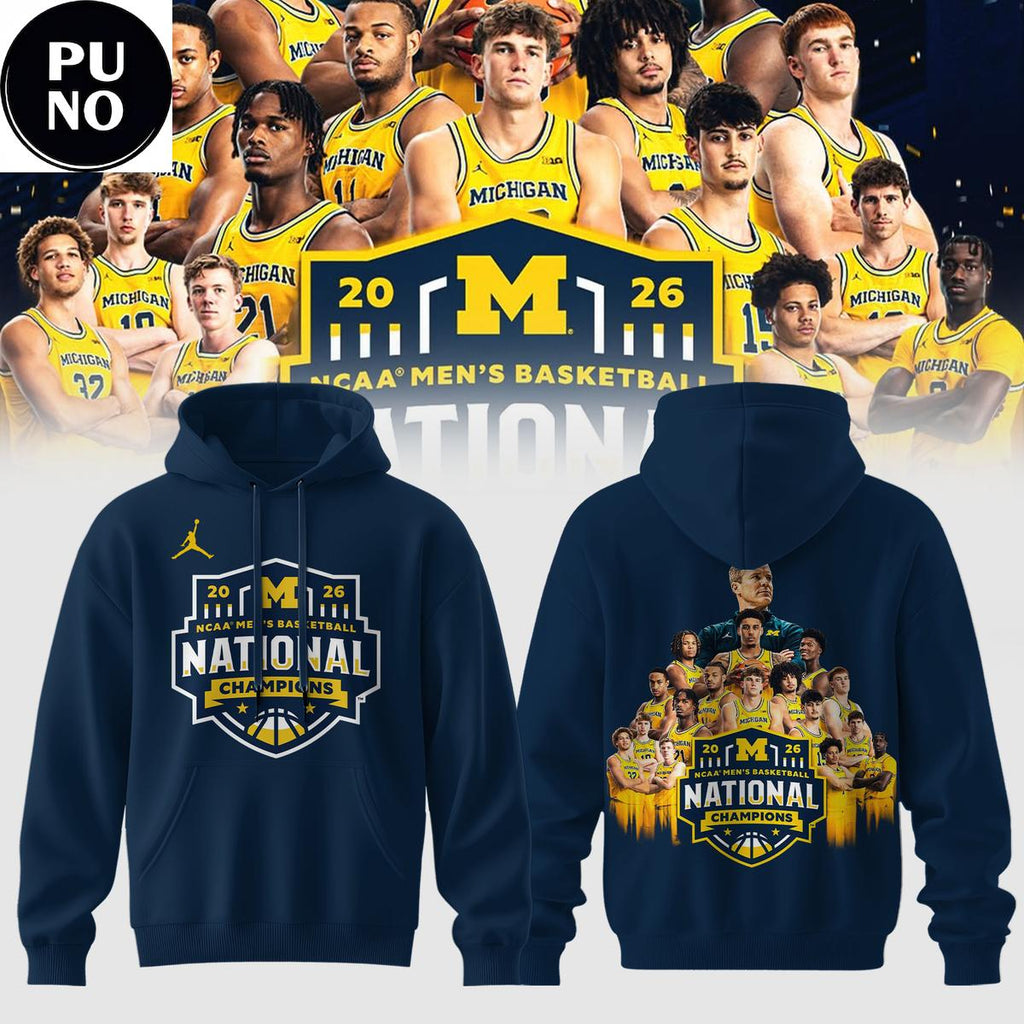 Michigan Wolverines 2026 NCAA National Champion Locker Room Trophy Hoodie T-Shirt