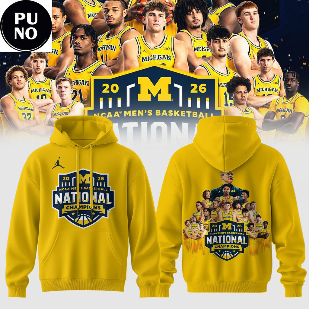 Michigan Wolverines 2026 NCAA National Champion Locker Room Trophy Hoodie T-Shirt