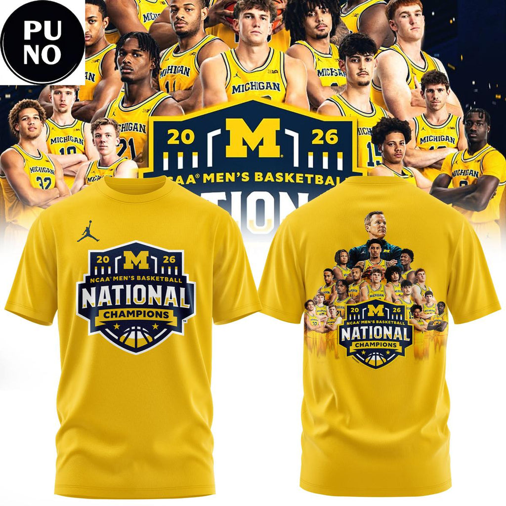 Michigan Wolverines 2026 NCAA National Champion Locker Room Trophy Hoodie T-Shirt