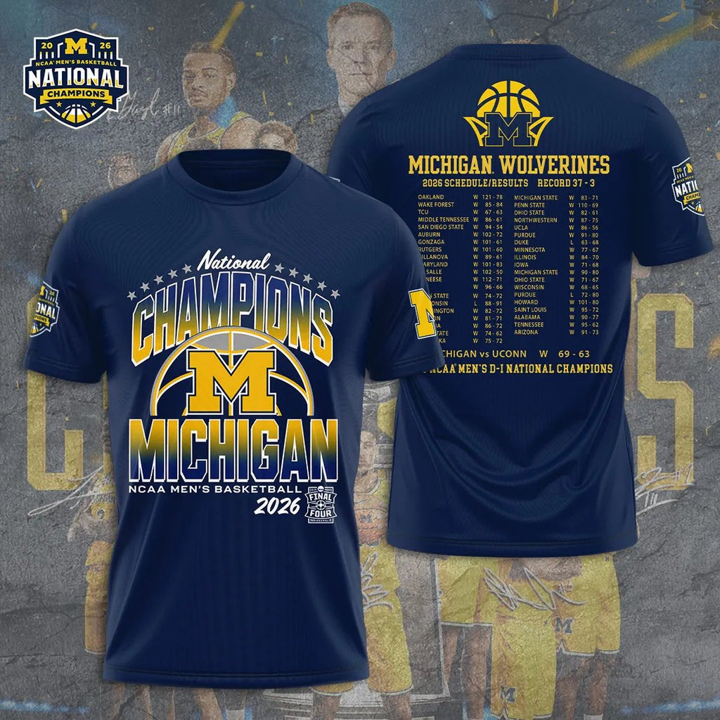 Michigan Wolverines Men's Basketball 3D Apparel – GNE6183