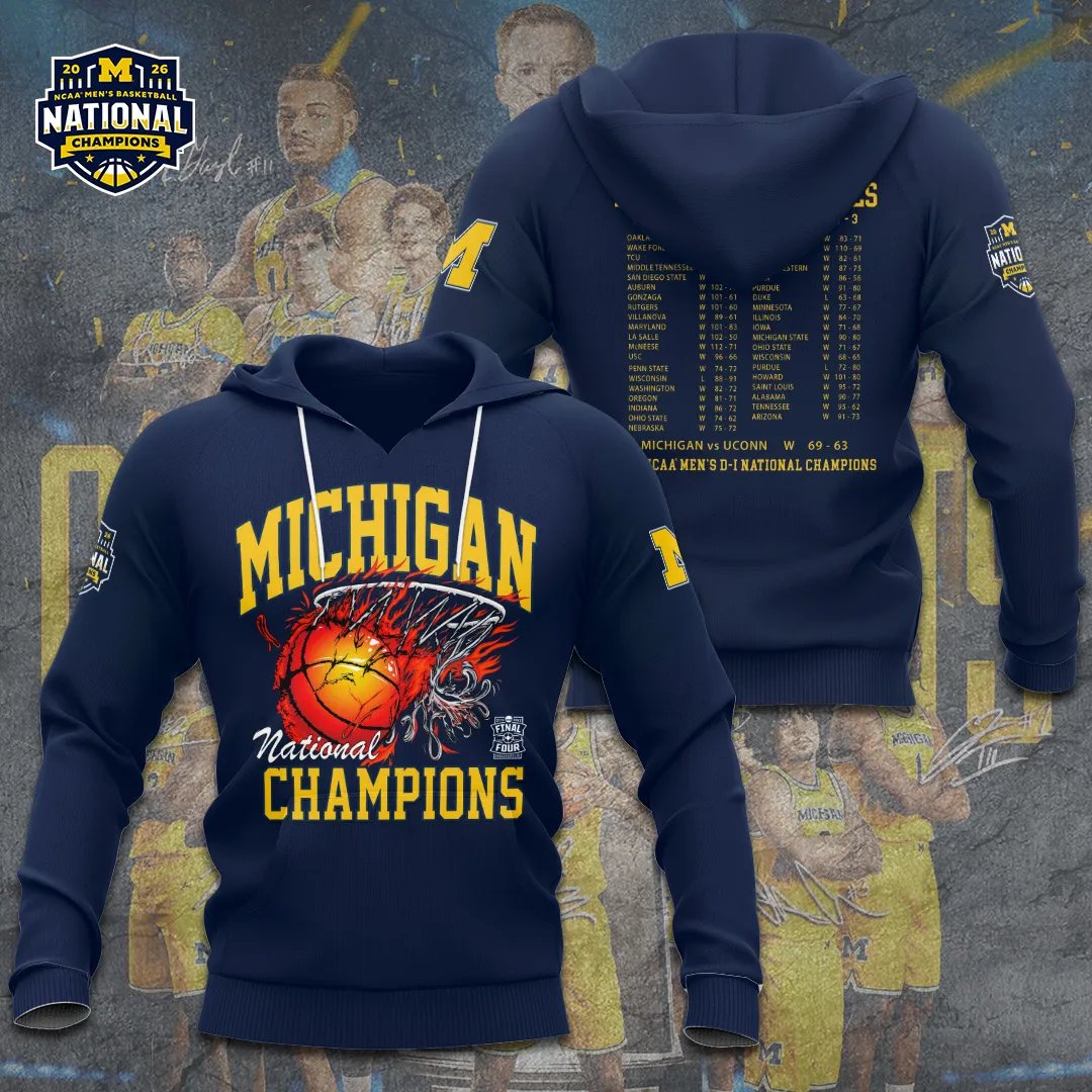 Michigan Wolverines Men's Basketball 3D Apparel – GNE6184