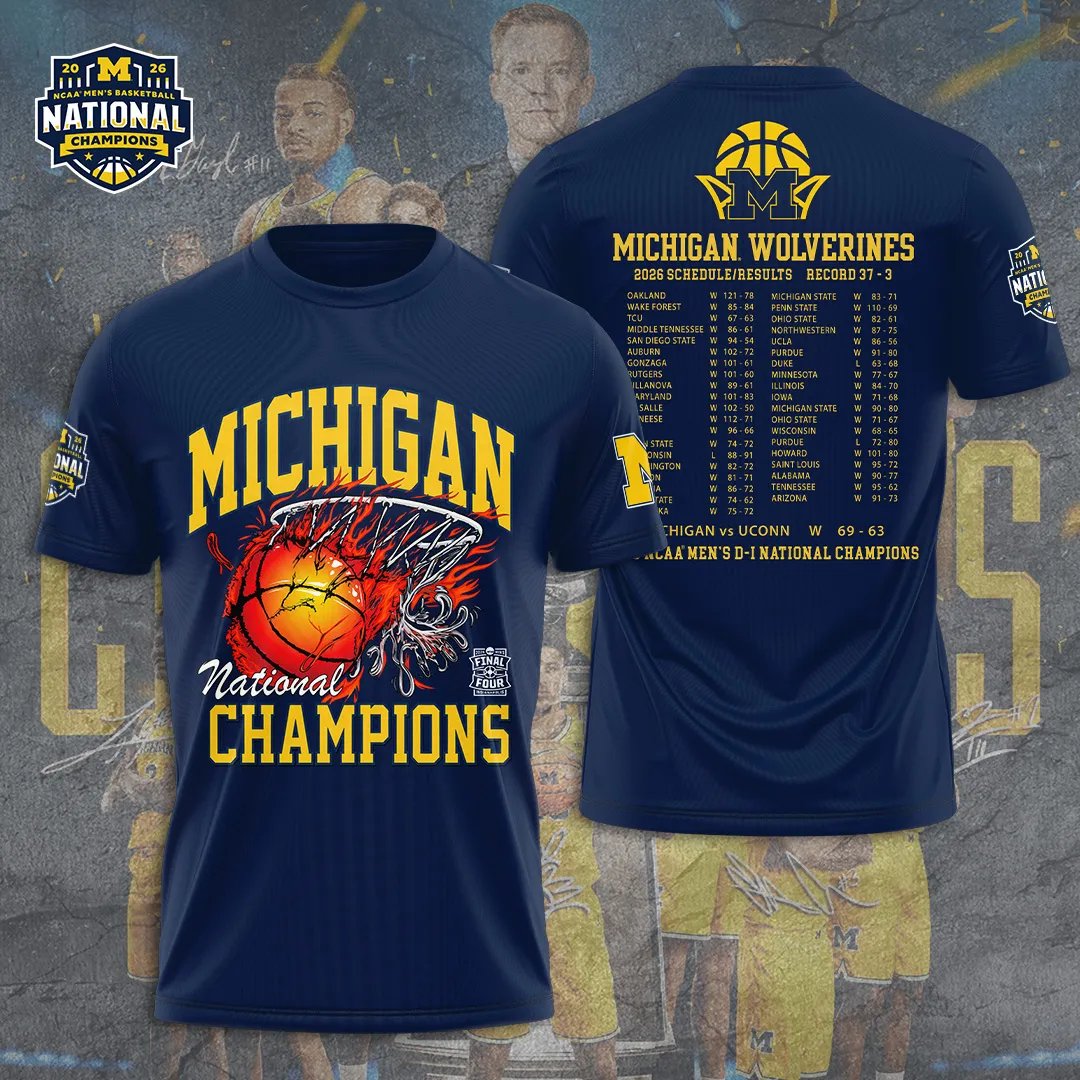 Michigan Wolverines Men's Basketball 3D Apparel – GNE6184
