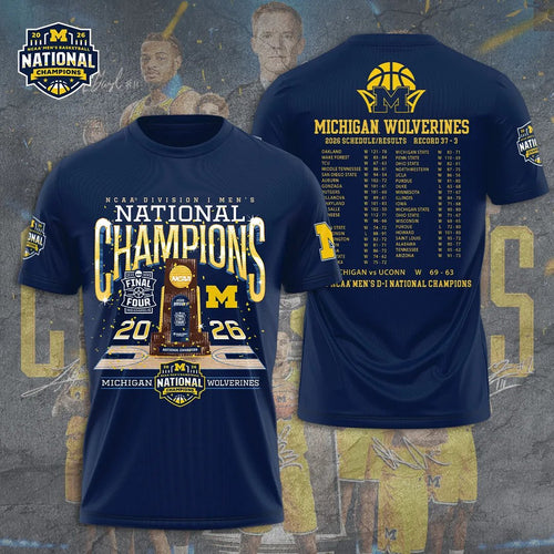 Michigan Wolverines Men's Basketball 3D Apparel – GNE6185