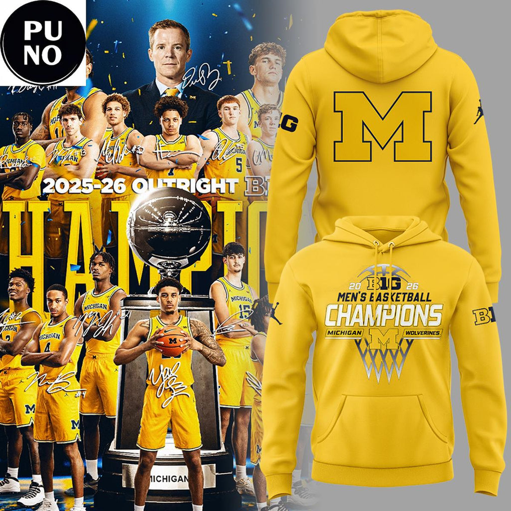 Michigan Wolverines Men's Basketball Big10 Champions 2026 Hoodie T-Shirt