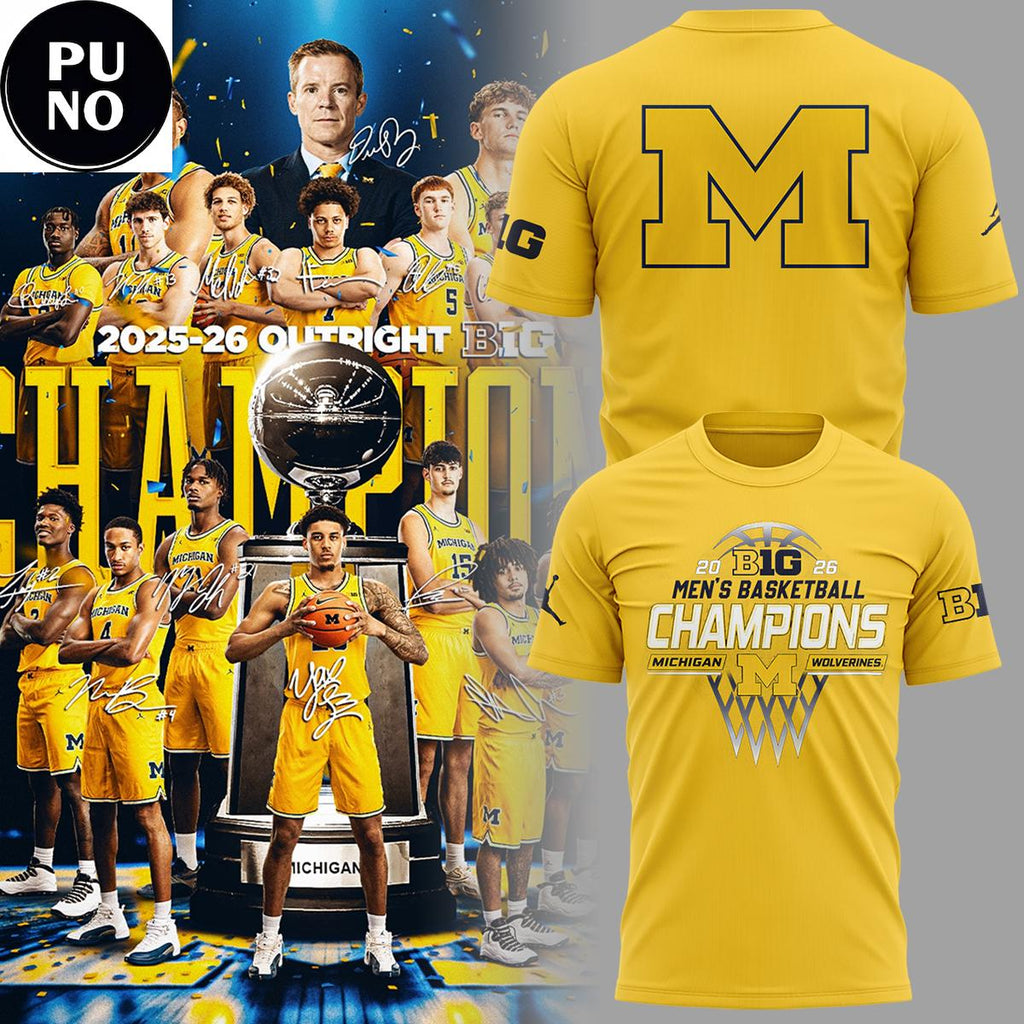 Michigan Wolverines Men's Basketball Big10 Champions 2026 Hoodie T-Shirt