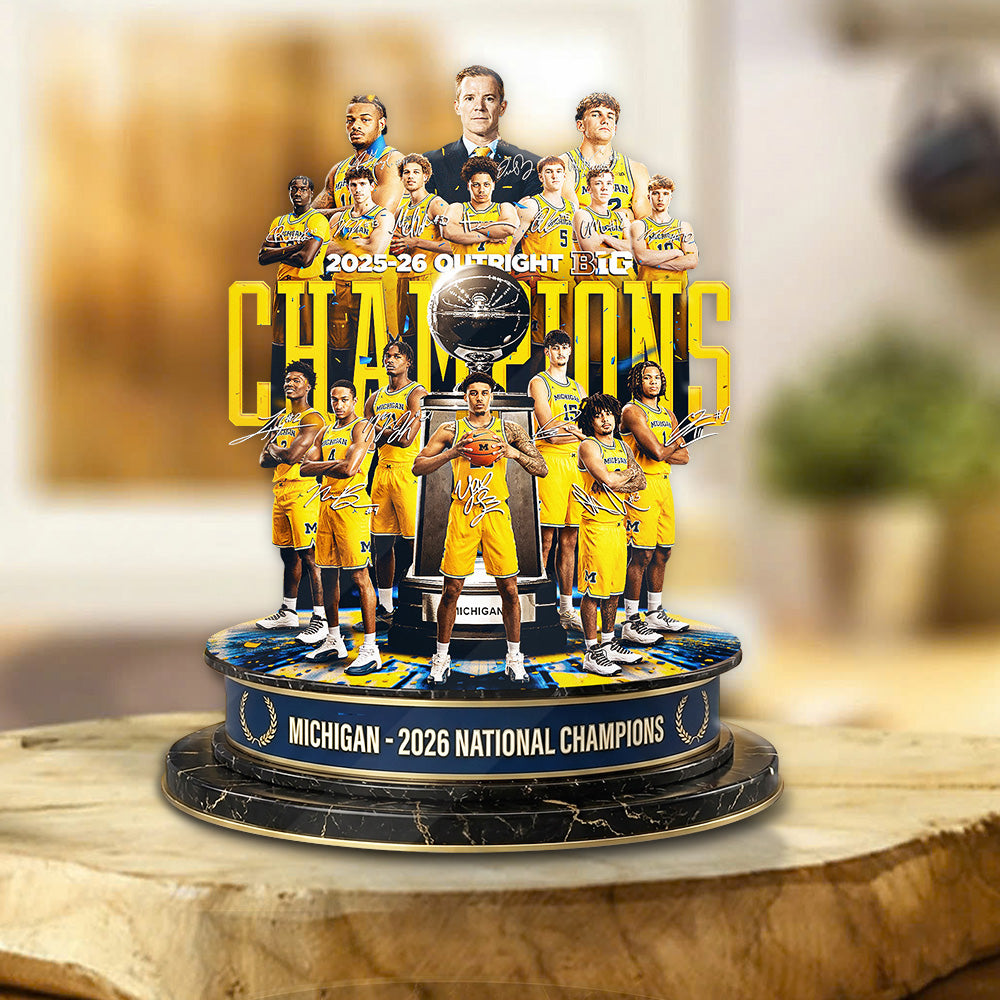 Michigan Wolverines Men’s Basketball Custom Shape Acrylic Plaque – GNE5990