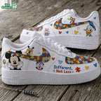 Mickey Mouse Different, Not Less Autism Awareness Puzzle Low Top Sneakers